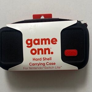 Onn Black and Red Hard Shell Carrying Case for Nintendo Switch Lite